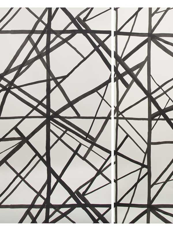 Channels Paper fabric in ebony ivory color - pattern number GWP-3417.816.0 - by Lee Jofa Modern in the Kelly Wearstler Volume I collection