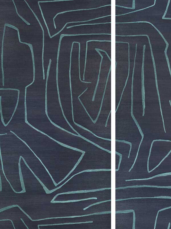 Graffito Ii wallpaper in navy color - pattern number GWP-3720.505.0 - by Lee Jofa Modern in the Kelly Wearstler Volume I collection