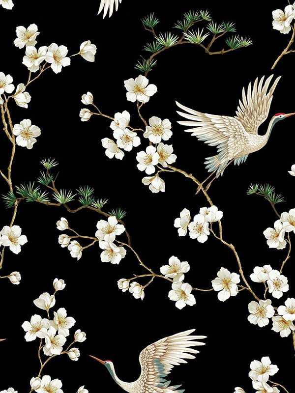 Swithins fabric in black color - pattern number CL31100 - by Carl Robinson in the Carl Robinson 19 The Wall collection