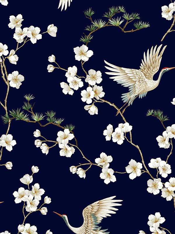 Swithins fabric in navy color - pattern number CL31102 - by Carl Robinson in the Carl Robinson 19 The Wall collection