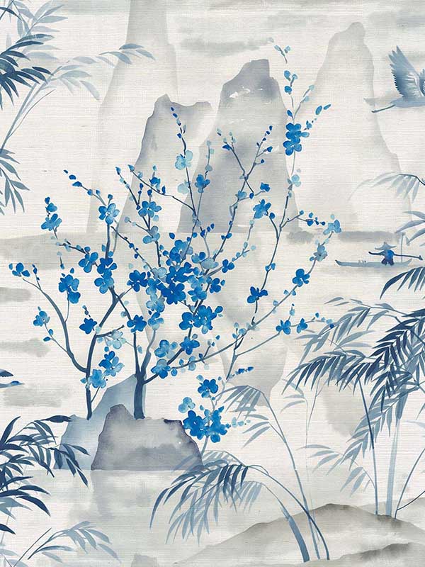 Sise Lane fabric in royal color - pattern number CL31202 - by Carl Robinson in the Carl Robinson 19 The Wall collection