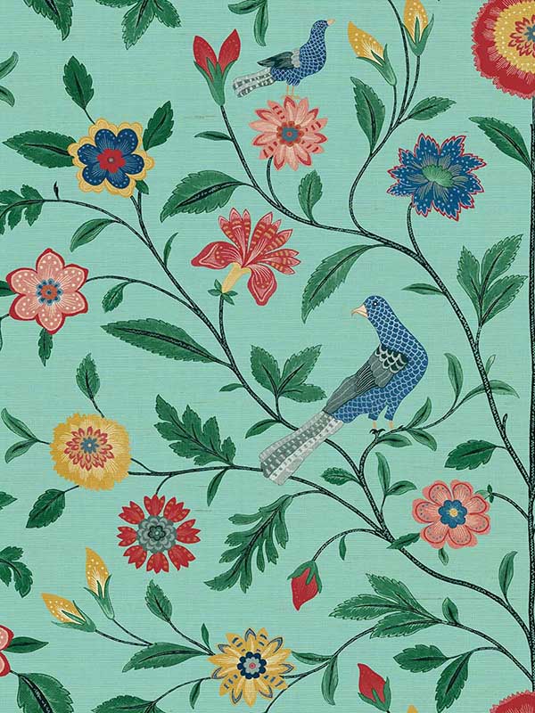 Salisbury wallpaper in aqua color - pattern number CL30704 - by Carl Robinson in the Carl Robinson 19 The Wall collection