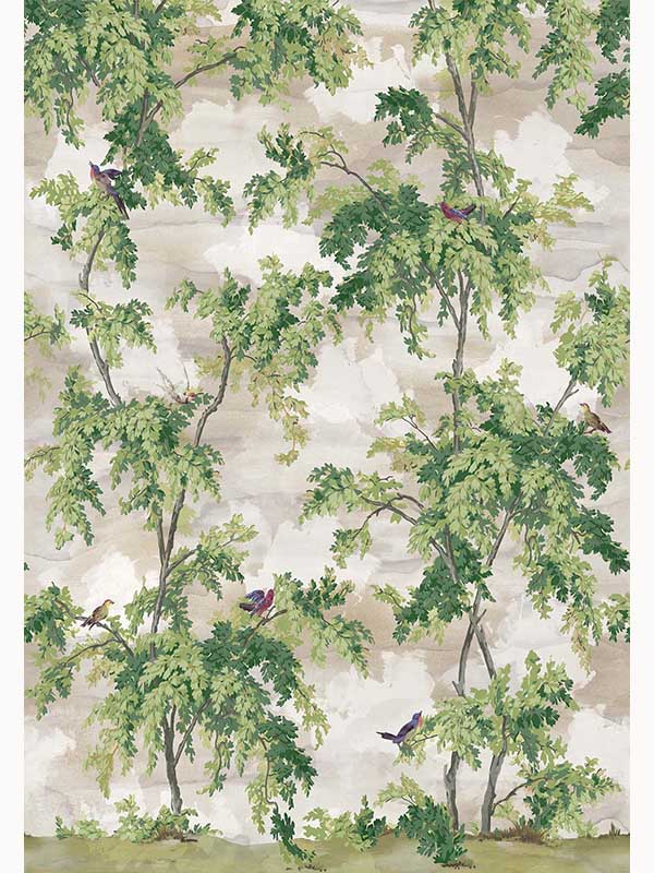 Spring Street 3 Panel mural in pure gold color - pattern number CL32705M - by Carl Robinson in the Carl Robinson 19 The Wall collection