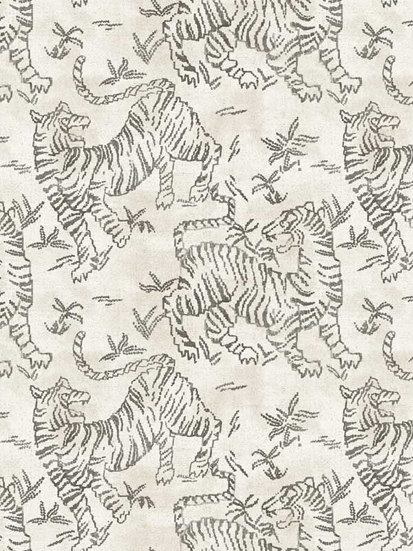 Orly Tigers fabric in white color - pattern number LM5331 - by York Designer Series in the Lemieux et Cie Signature collection