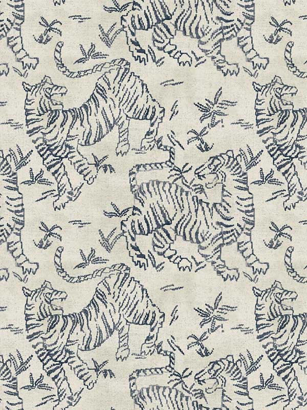 Orly Tigers fabric in indigo color - pattern number LM5333 - by York Designer Series in the Lemieux et Cie Signature collection