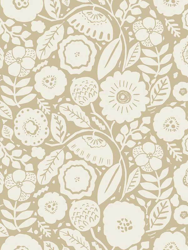 Camille Blossom fabric in ochre color - pattern number LM5392 - by York Designer Series in the Lemieux et Cie Signature collection