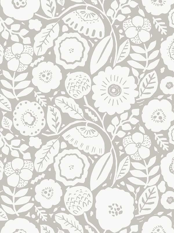 Camille Blossom fabric in grey color - pattern number LM5393 - by York Designer Series in the Lemieux et Cie Signature collection
