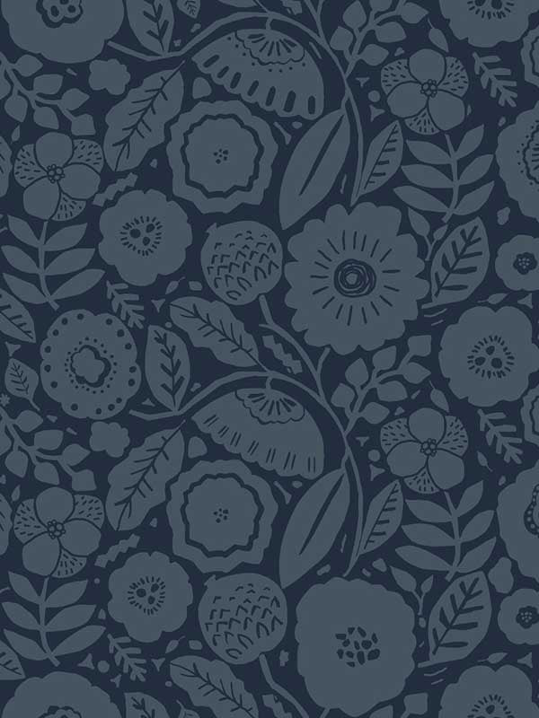 Camille Blossom fabric in indigo color - pattern number LM5396 - by York Designer Series in the Lemieux et Cie Signature collection