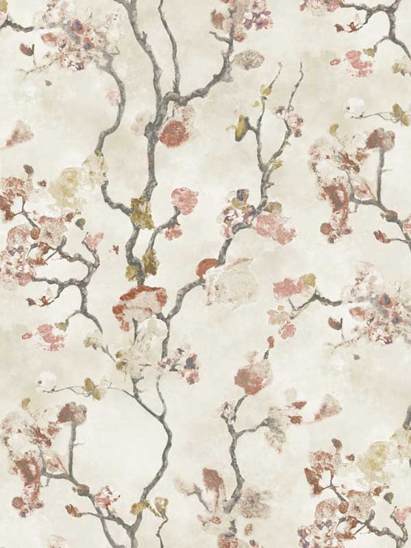 Avril Chinoiserie wallpaper in coral color - pattern number LM5413 - by York Designer Series in the Lemieux et Cie Signature collection