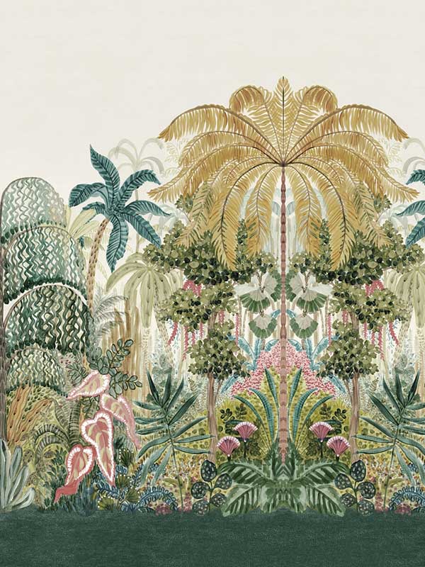 Mombasa fabric in tropical banner color - pattern number W0187/01.CAC.0 - by Clarke and Clarke in the Breegan Jane Wallcoverings collection