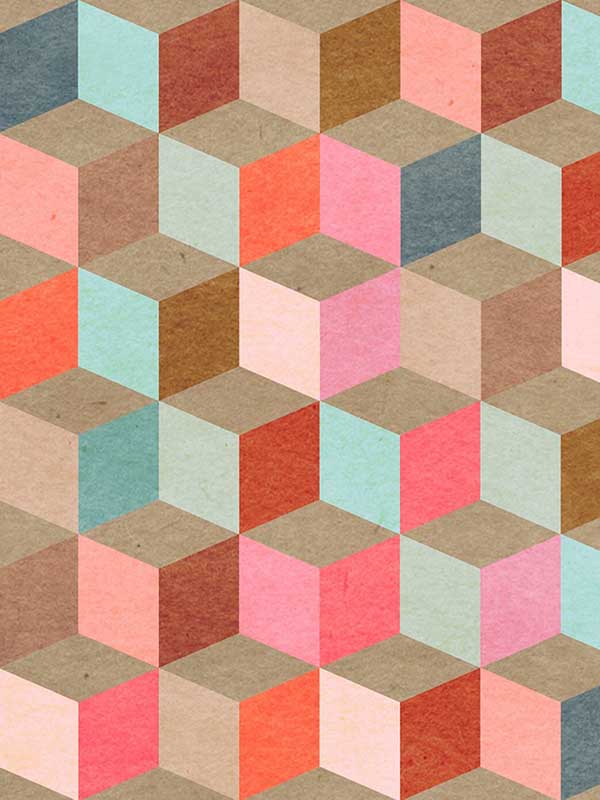Coloured Geometry wallpaper in full pallette color - pattern number WP20004 - by Mind the Gap in the Designer Collection I collection