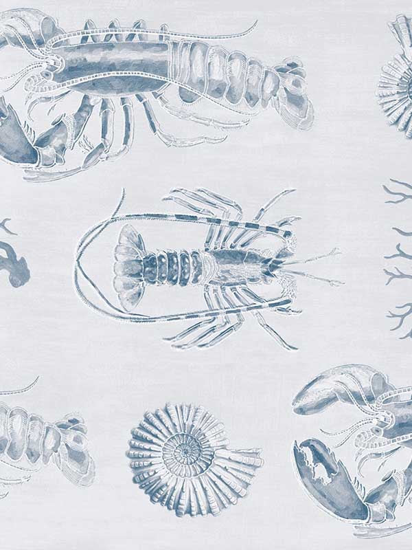Lobster fabric in blue grey blue color - pattern number WP20014 - by Mind the Gap in the Designer Collection I collection