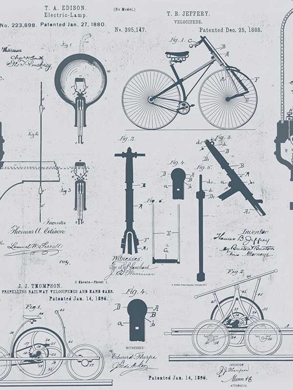 Patents fabric in gray black and white grey color - pattern number WP20049 - by Mind the Gap in the Designer Collection I collection
