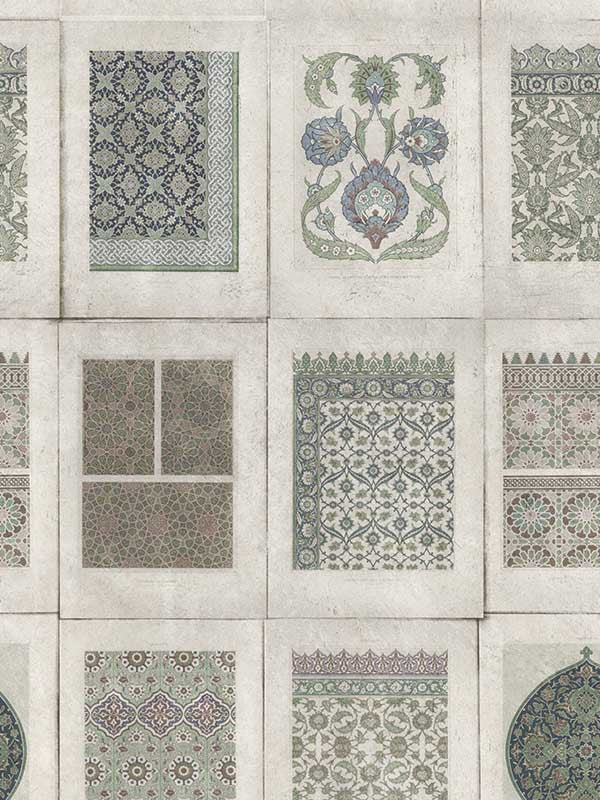 Arabesques fabric in grey brown sepia grey color - pattern number WP20075 - by Mind the Gap in the Designer Collection I collection