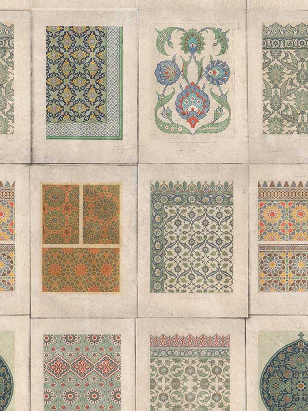 Arabesques wallpaper in brown sepia orange color - pattern number WP20076 - by Mind the Gap in the Designer Collection I collection