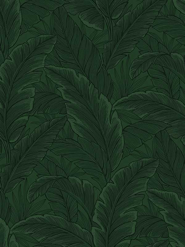 Gulf Tropical Leaves fabric in forest green color - pattern number ET13004 - by Seabrook in the Etten Gallerie Online collection