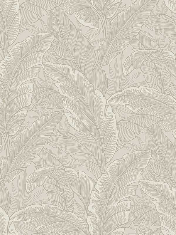 Gulf Tropical Leaves fabric in crema color - pattern number ET13005 - by Seabrook in the Etten Gallerie Online collection
