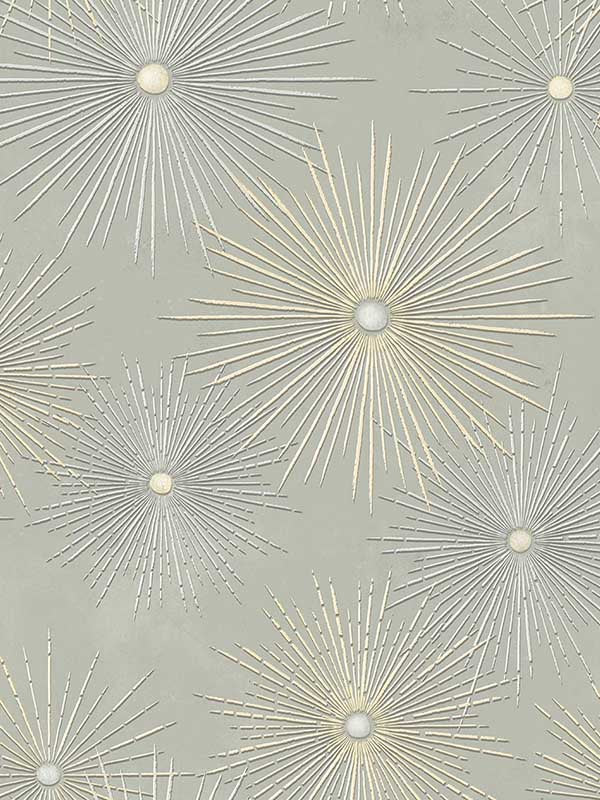 Starburst Geo Prepasted fabric in smoke color - pattern number PR11005 - by Seabrook in the Seabrook Prepasted Wallpaper Assortment collection