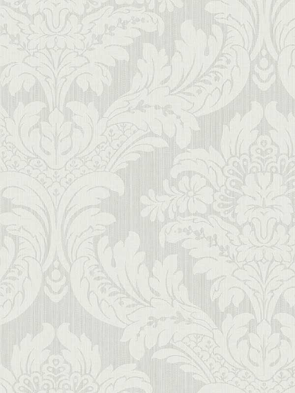 Genevieve Damask wallpaper in morning mist color - pattern number PR12408 - by Seabrook in the Seabrook Prepasted Wallpaper Assortment collection
