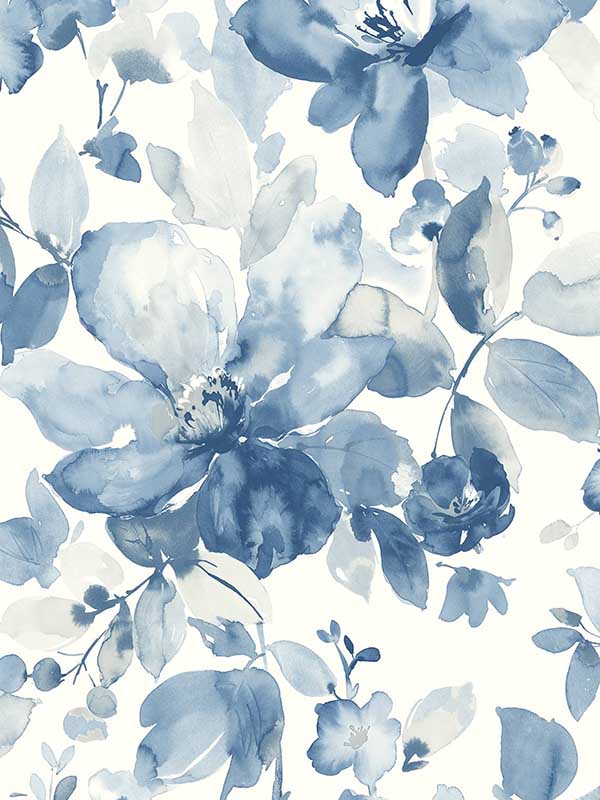 Watercolor Garden wallpaper in bluestone color - pattern number PR12702 - by Seabrook in the Seabrook Prepasted Wallpaper Assortment collection