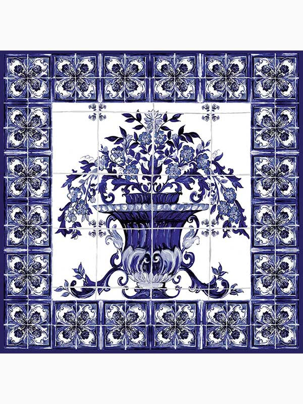 Vase Mediterraneo 3 Panel mural in frederico color - pattern number TCW001TCAI8UB003 - by Seabrook in the Dolce and Gabbana Casa N 1 collection