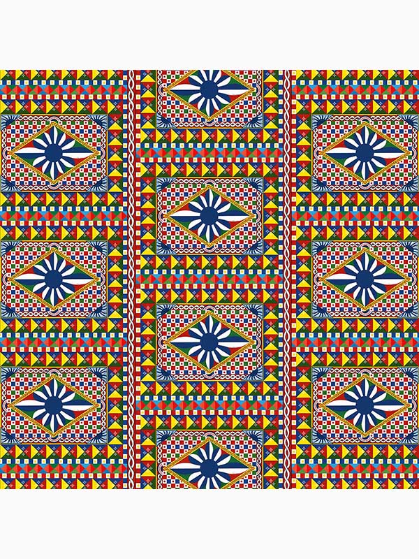 Geo Carretto 3 Panel fabric in carretto color - pattern number TCW003TCAHPUC072 - by Seabrook in the Dolce and Gabbana Casa N 1 collection