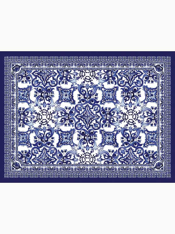 Blu Mediterraneo 4 Panel fabric in alice color - pattern number TCW006TCAI8UB025 - by Seabrook in the Dolce and Gabbana Casa N 1 collection