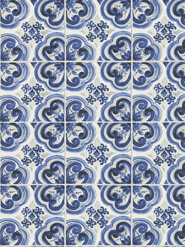 Blu Mediterraneo fabric in gaia color - pattern number TCW007TCAI9UB001 - by Seabrook in the Dolce and Gabbana Casa N 1 collection