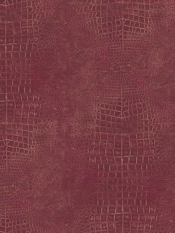 Crocodile Skin fabric in red and metallic gold color - pattern number G67511 - by Patton Norwall in the Natural FX 2 collection
