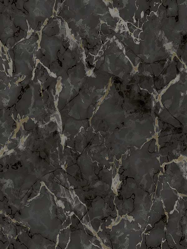 Natural Marble like wallpaper in blackish gold color - pattern number G67754 - by Patton Norwall in the Natural FX 2 collection