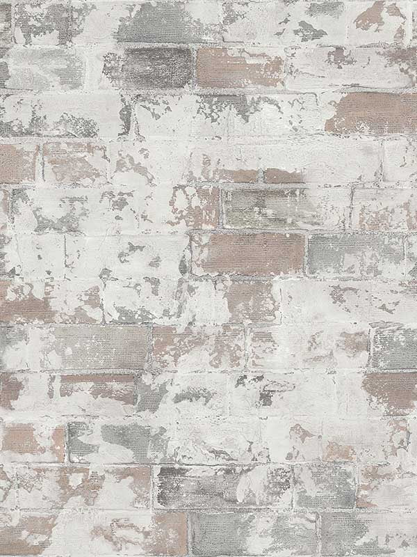Imitation Brick wallpaper in tan and grey color - pattern number G67989 - by Patton Norwall in the Natural FX 2 collection