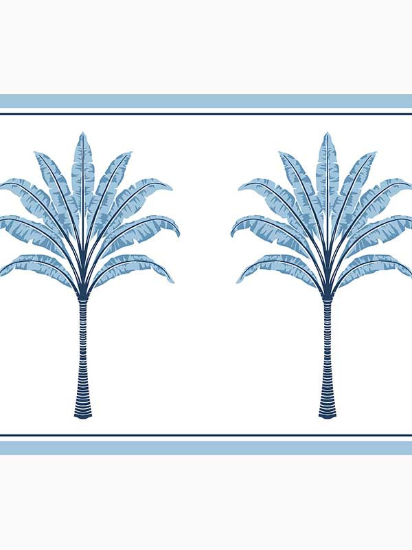 Montgomery Palm Peel and Stick fabric in blue lake color - pattern number HG10802B - by NextWall in the Peel and Stick Wallpaper by Harry and Grace 3 collection