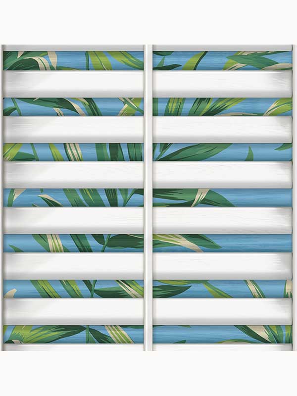 Richwood Shutters Peel and Stick fabric in ciel color - pattern number HG11000 - by NextWall in the Peel and Stick Wallpaper by Harry and Grace 3 collection