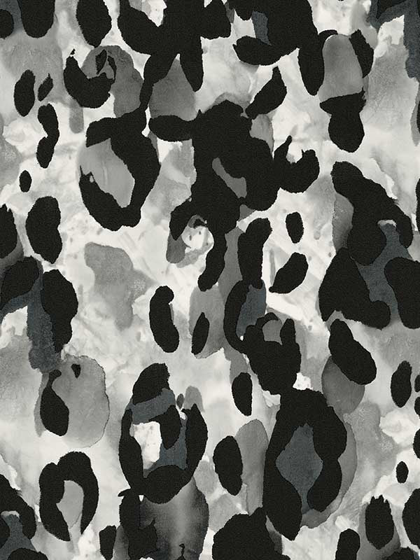 Leopard Print Peel and Stick fabric in anchored grey color - pattern number HG11400 - by NextWall in the Peel and Stick Wallpaper by Harry and Grace 3 collection