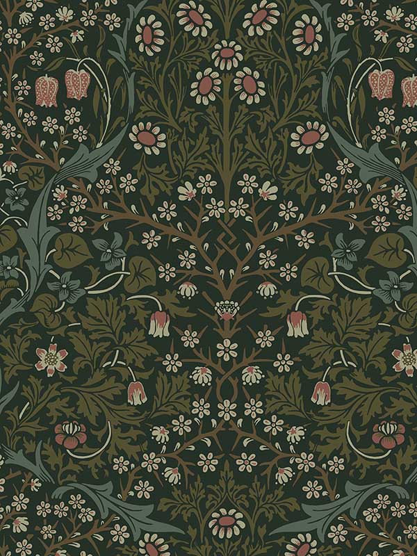 Victorian Garden Peel and Stick fabric in greenery color - pattern number NW44504 - by NextWall in the Peel and Stick Wallpaper by Nextwall collection