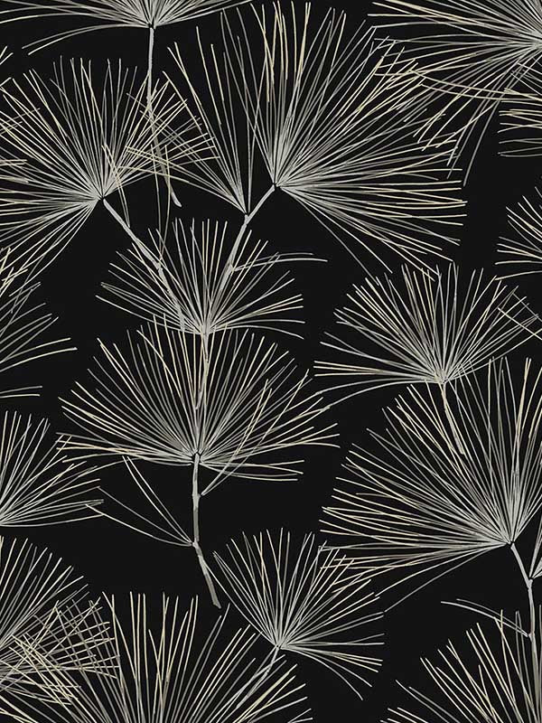 Pine Needles Peel and Stick wallpaper in ebony and pavestone color - pattern number NW52110 - by NextWall in the Peel and Stick Wallpaper by Nextwall collection