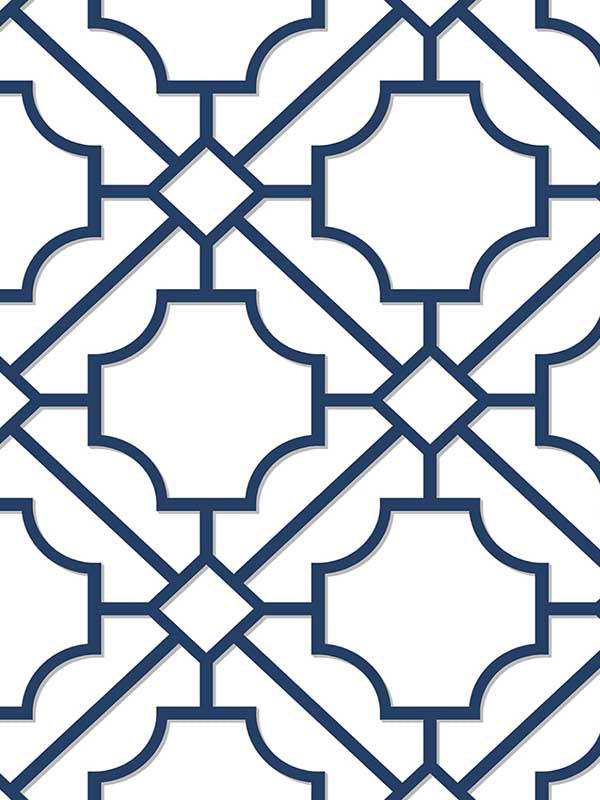 Lattice Geo Peel and Stick wallpaper in navy blue color - pattern number NW53502 - by NextWall in the Peel and Stick Wallpaper by Nextwall collection