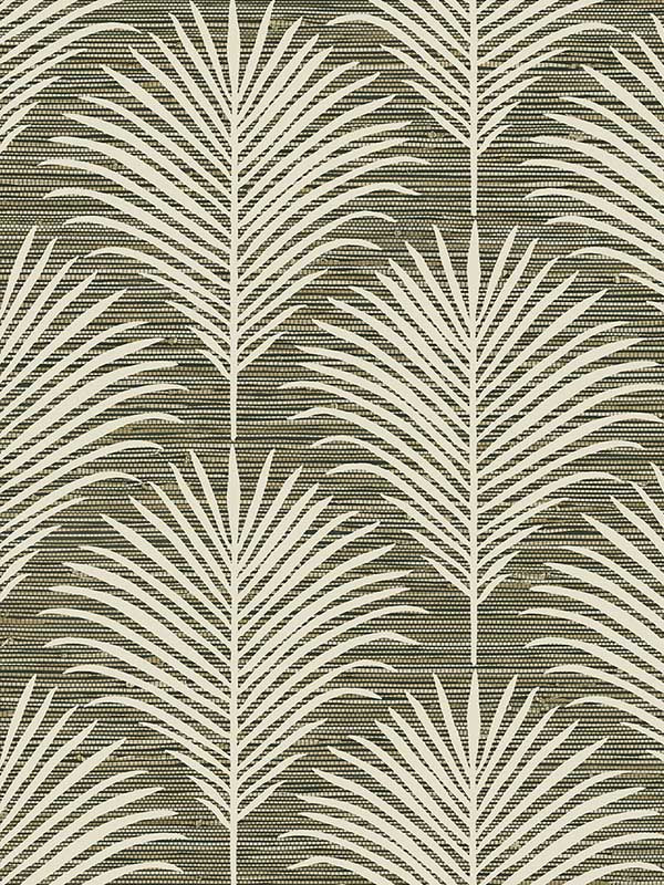 Grassland Palm Peel and Stick fabric in charcoal and sand color - pattern number NW53805 - by NextWall in the Peel and Stick Wallpaper by Nextwall collection