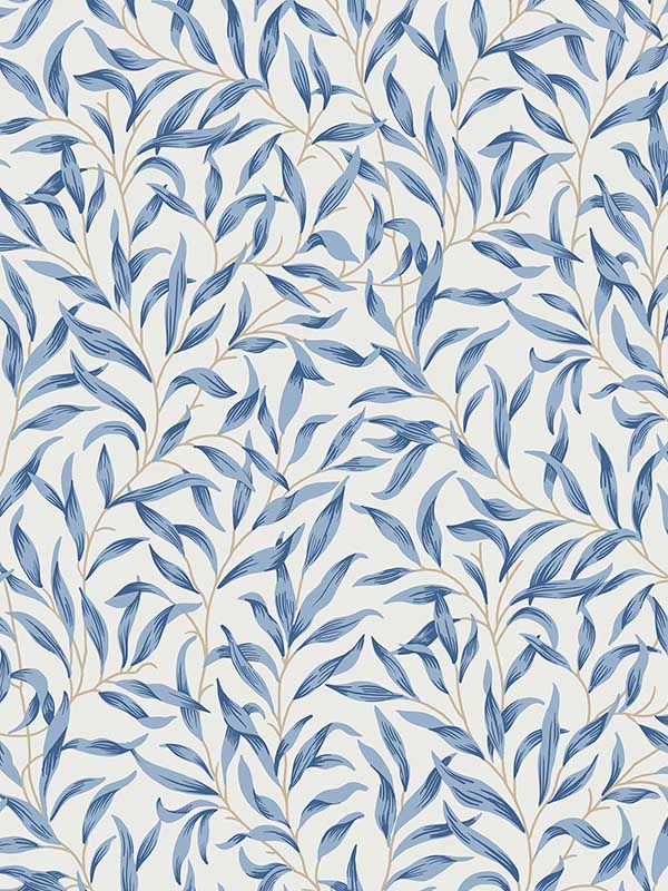 Willow Trail Peel and Stick wallpaper in blue lake color - pattern number NW54712 - by NextWall in the Peel and Stick Wallpaper by Nextwall collection