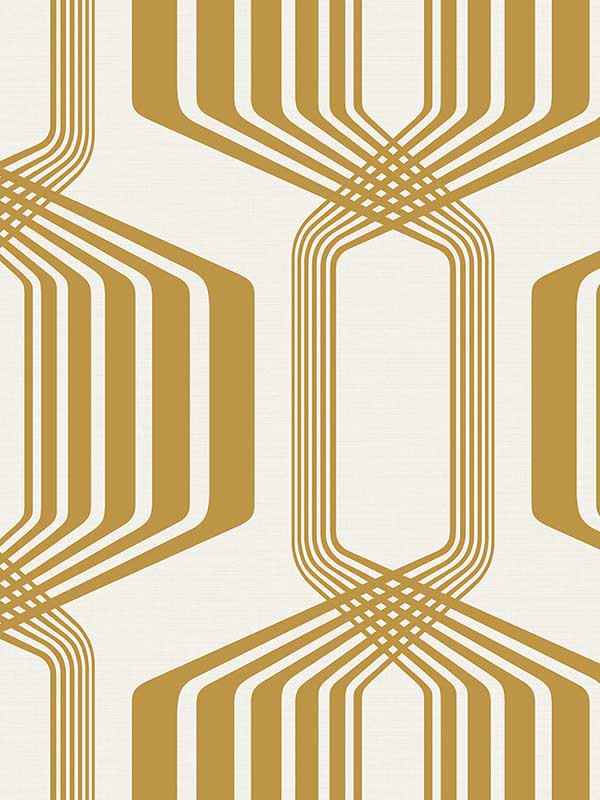 Striped Geo Peel and Stick wallpaper in metallic gold color - pattern number NW55305 - by NextWall in the Peel and Stick Wallpaper by Nextwall collection