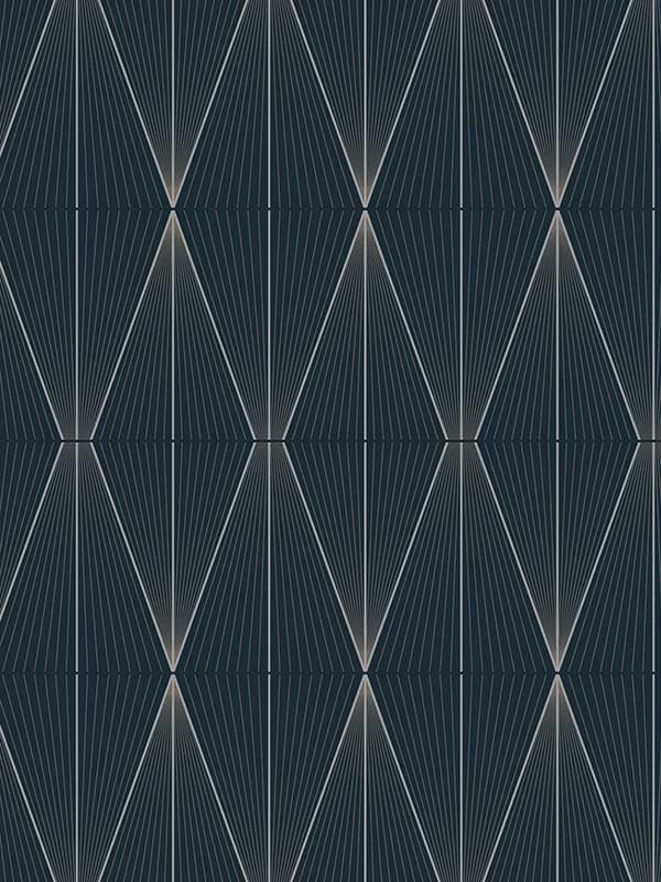 Geo Diamond Peel and Stick wallpaper in blue denim and pewter color - pattern number NW55802 - by NextWall in the Peel and Stick Wallpaper by Nextwall collection