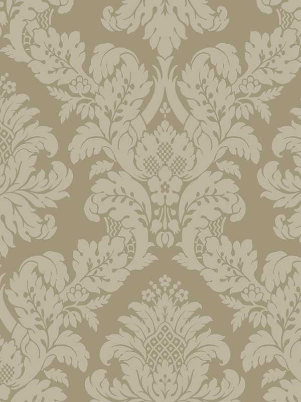 Charnay Damask Peel and Stick wallpaper in metallic champagne and glitter color - pattern number NW56305 - by NextWall in the Peel and Stick Wallpaper by Nextwall collection