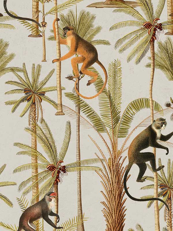 Barbados wallpaper in green orange taupe color - pattern number WP20161 - by Mind the Gap in the Designer Collection II collection