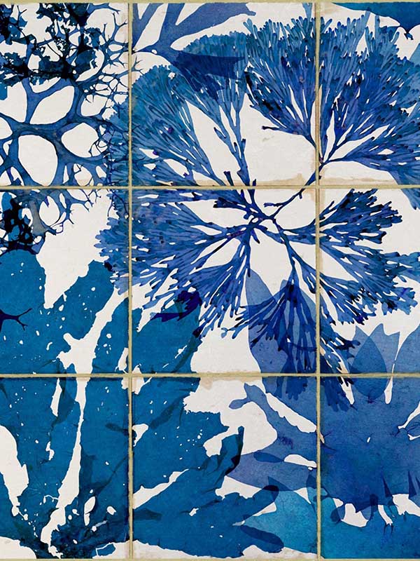 Algae fabric in blue blue taupe color - pattern number WP20179 - by Mind the Gap in the Designer Collection II collection