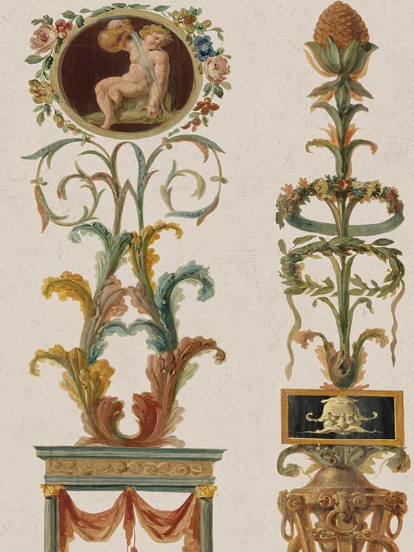 Pilasters wallpaper in taupe green beige brown color - pattern number WP20191 - by Mind the Gap in the Designer Collection II collection