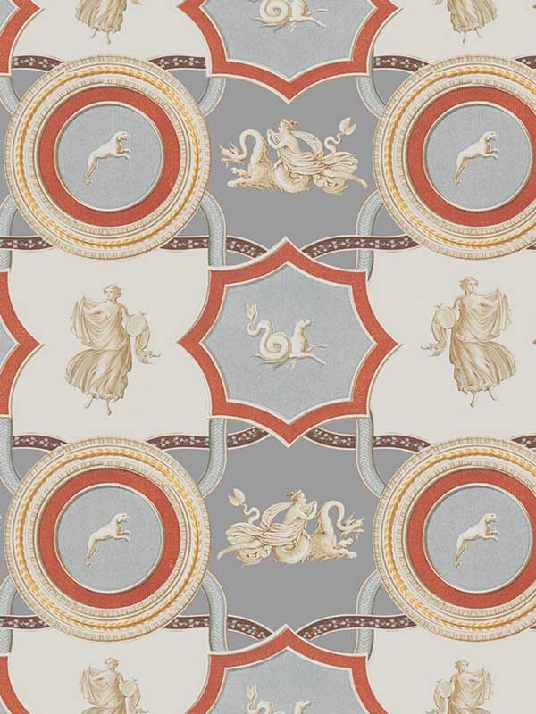 Apodyterium fabric in red taupe grey color - pattern number WP20194 - by Mind the Gap in the Designer Collection II collection