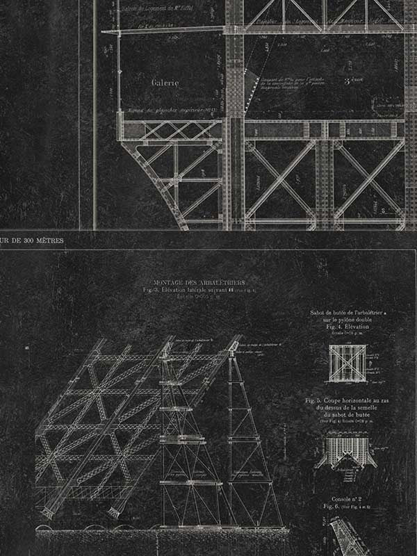 Grand Eiffel wallpaper in white anthracite color - pattern number WP20218 - by Mind the Gap in the Designer Collection II collection