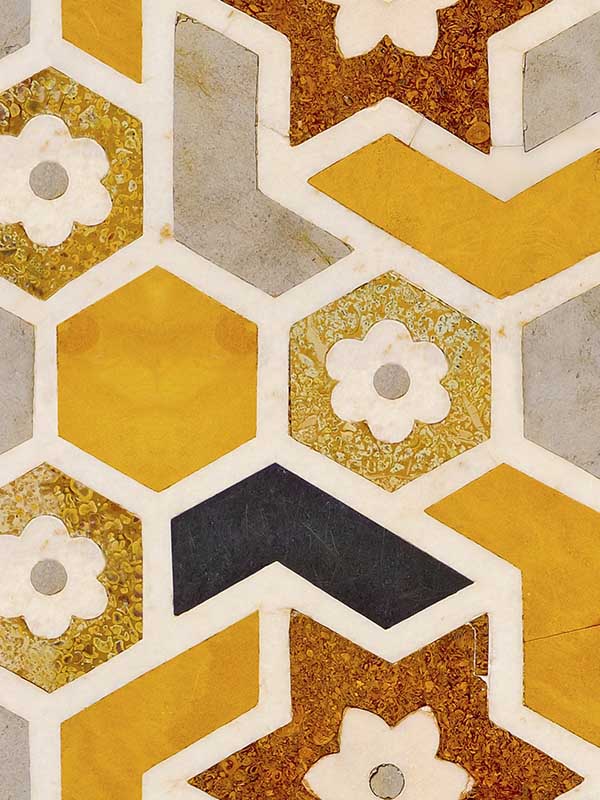 Taj Mahal fabric in yellow brown taupe black color - pattern number WP20259 - by Mind the Gap in the Designer Collection II collection