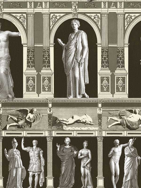 Statues fabric in antique taupe color - pattern number WP20423 - by Mind the Gap in the Compendium collection