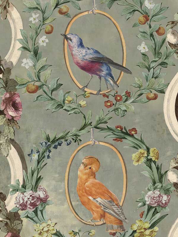Countesses Aviarium fabric in neutral color - pattern number WP20427 - by Mind the Gap in the Compendium collection